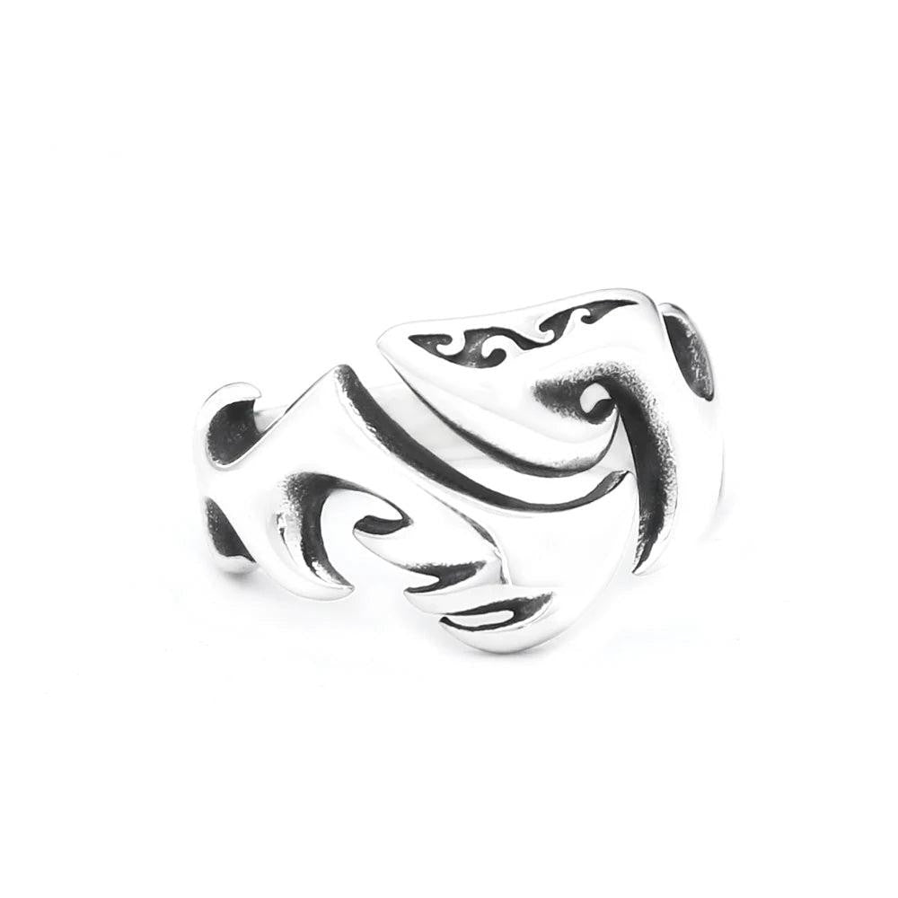 2️⃣ Creative Pattern Ring Stainless Steel Punk Fashion Ring Men Women