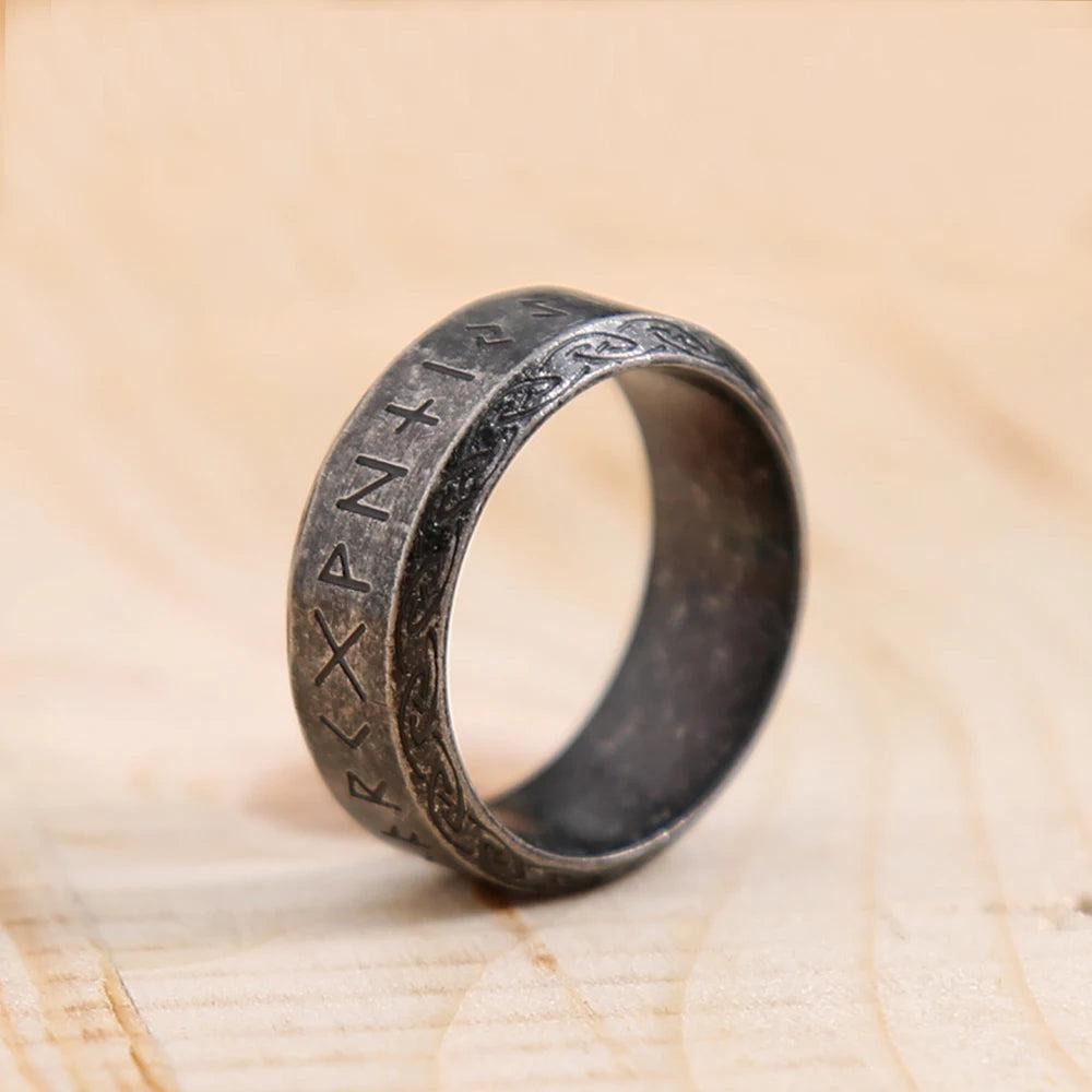 Stainless Steel Viking Valknut Rune Ring Nordic Odin Amulet Ring Men Women