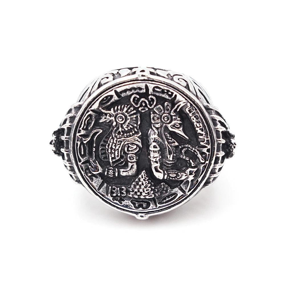 2️⃣ Creative Pattern Ring Stainless Steel Punk Fashion Ring Men Women