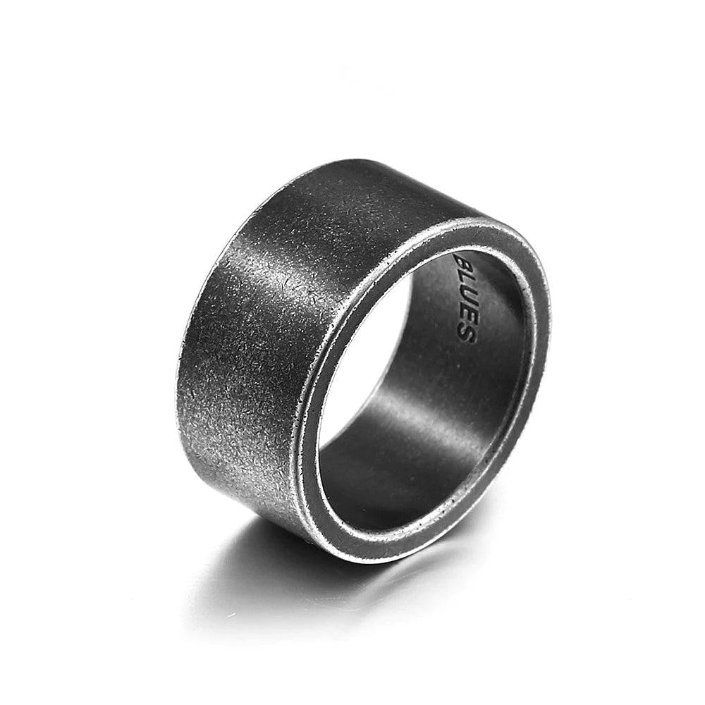 1️⃣ Simple Stainless Steel Ring Punk Hip Hop Biker Ring Men Women