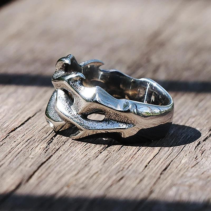 1️⃣ Crown of Thorns Ring Stainless Steel Gothic Biker Ring Men Women