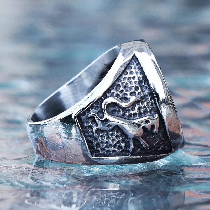 1️⃣ Viking Wolf Ring Stainless Steel Nordic Biker Animal Ring for Men