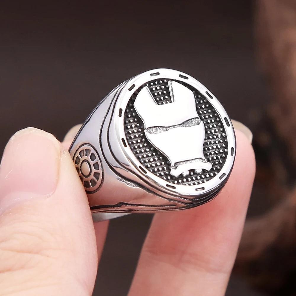 1️⃣ Movie Mask Ring 316L Stainless Steel Gothic Punk Biker Ring Men