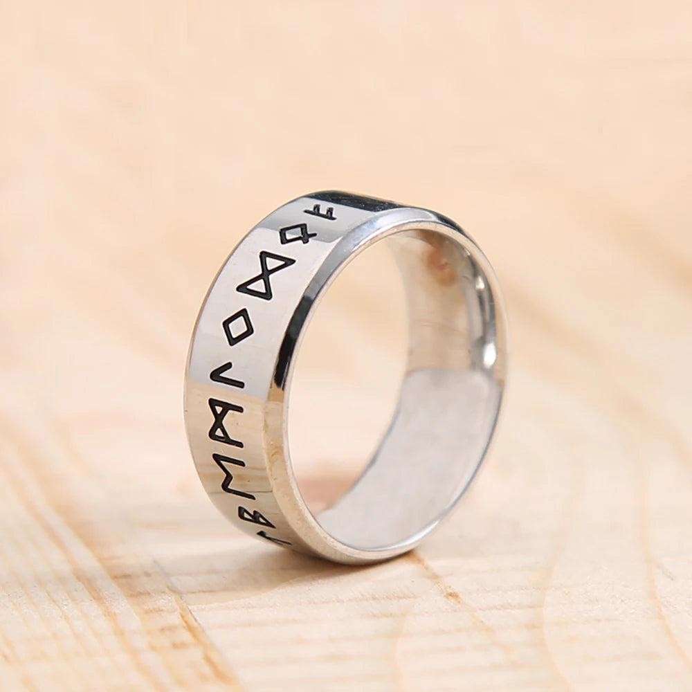 Stainless Steel Viking Valknut Rune Ring Nordic Odin Amulet Ring Men Women