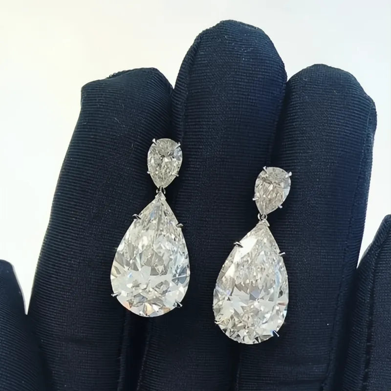 Simple Elegant Dangle Earrings for Women Crystal Teardrop Cubic Zirconia Wedding Bride Jewelry