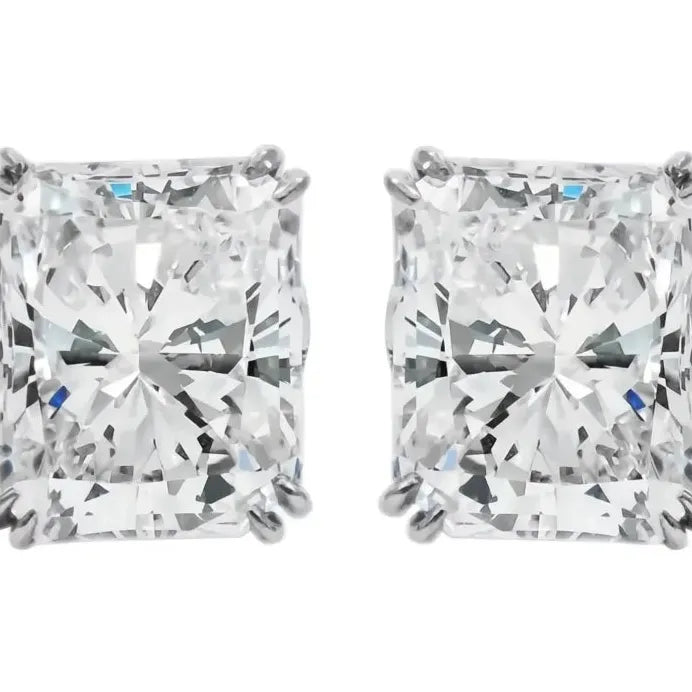 Geometric Rectangular Cubic Zirconia Stud Earrings for Women Wedding Jewelry