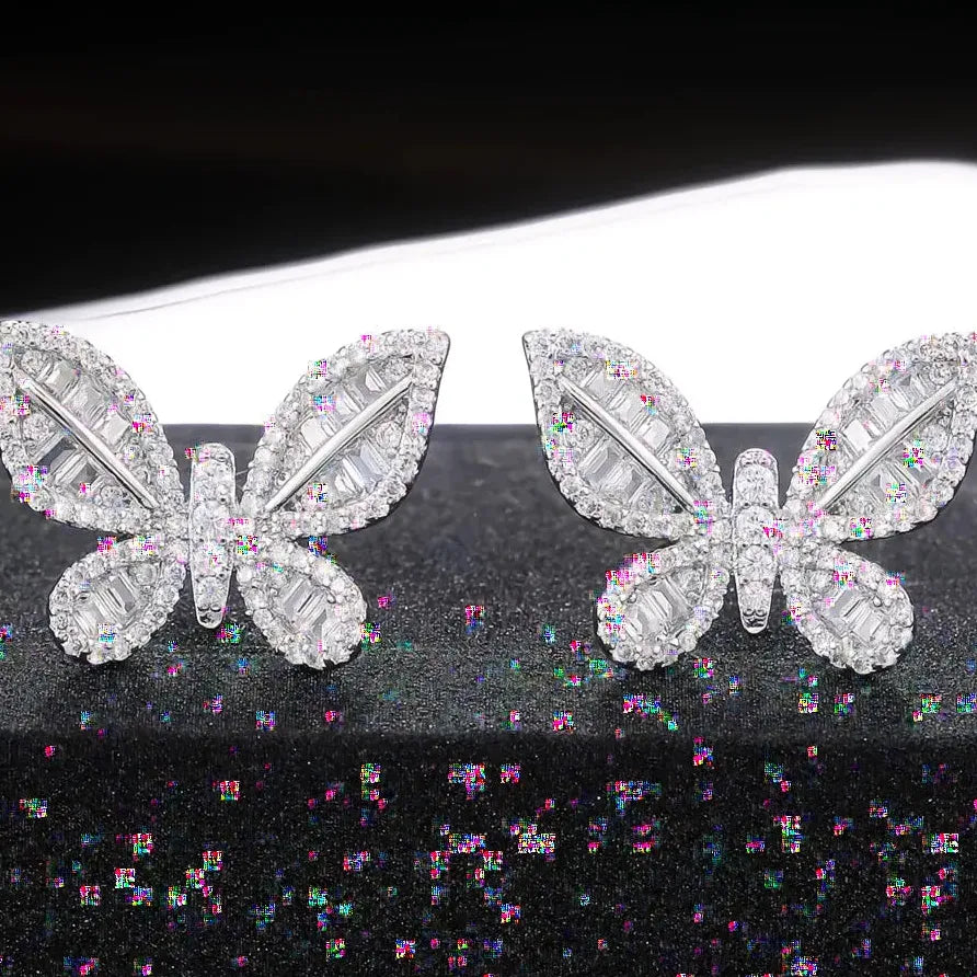 Geometric Cubic Zirconia Stud Earrings for Women Wedding Party Jewelry