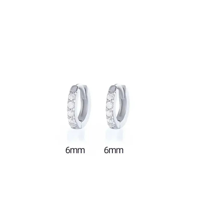 Minimalist Round Copper Hoop Earrings with Cubic Zirconia Geometric Design