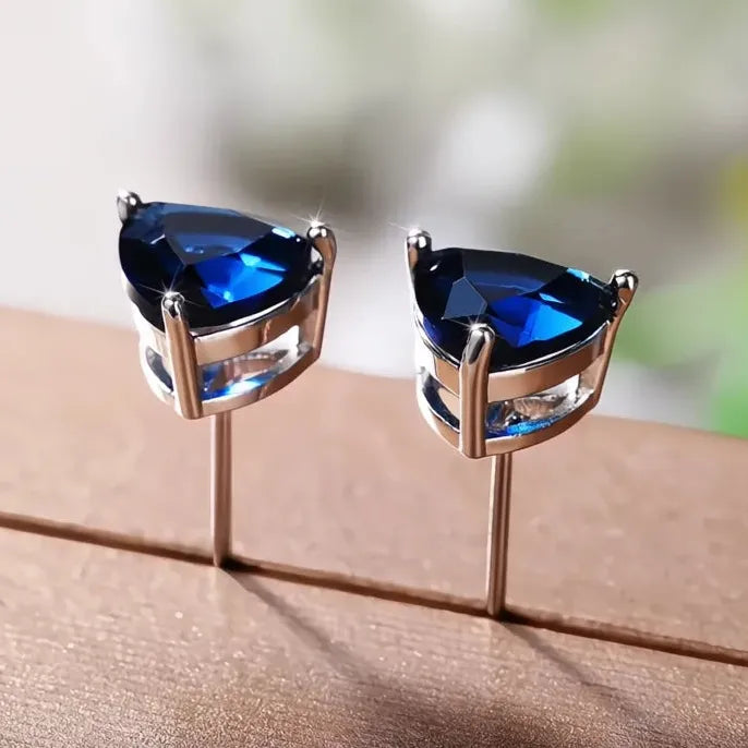 Minimalist Triangular Cubic Zirconia Stud Earrings for Women Fashion Jewelry White Multicolor Green Blue