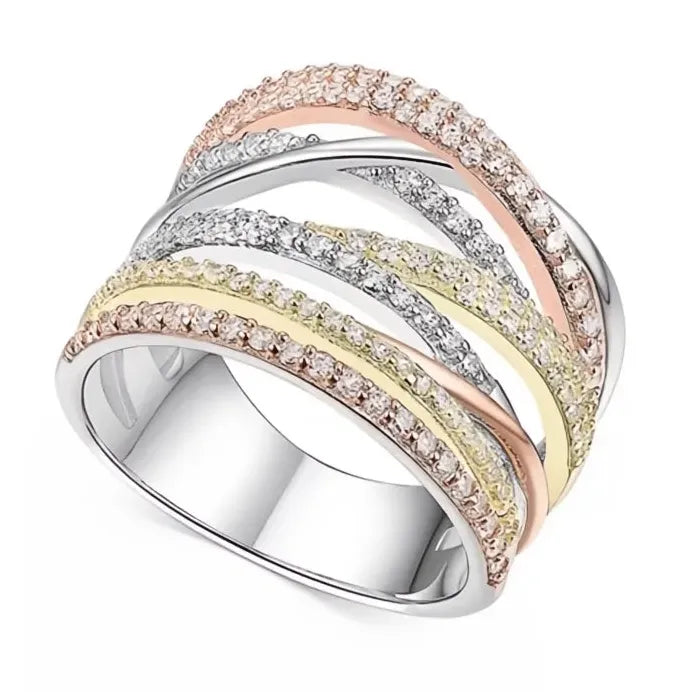 Elegant Romantic Cross Ring for Women Brass Cubic Zirconia Jewelry