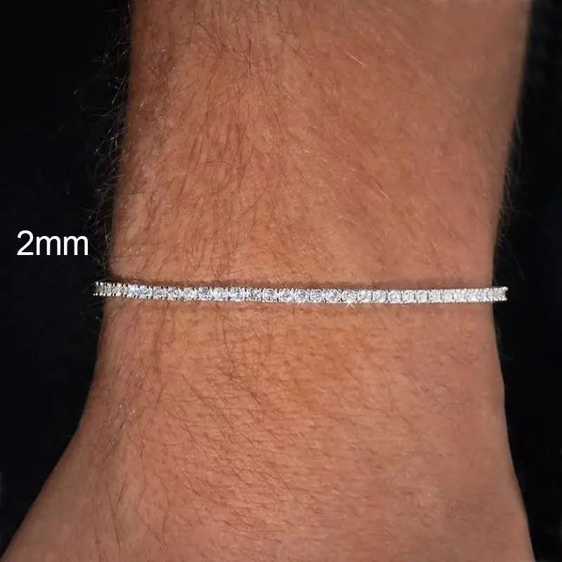 Moissanite Tennis Bracelet S925 Silver D Color VVS1 18K Gold Plated Unisex Jewelry
