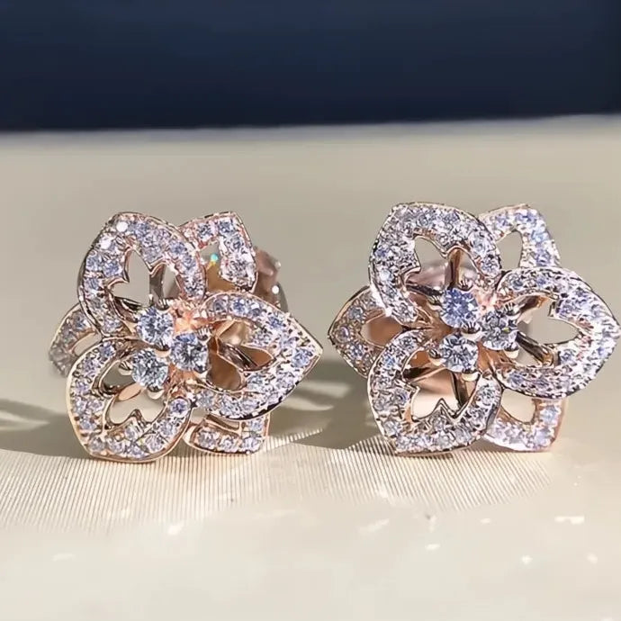 Women's Geometric Stud Earrings Silver Rose Gold Copper Alloy Gift