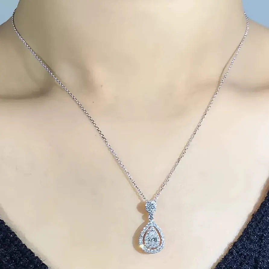 Silver Cubic Zirconia Wedding Necklace for Women – Luxury Statement Jewelry
