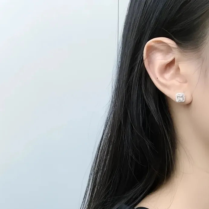 Geometric Cubic Zirconia Stud Earrings for Women Daily & Party Wear