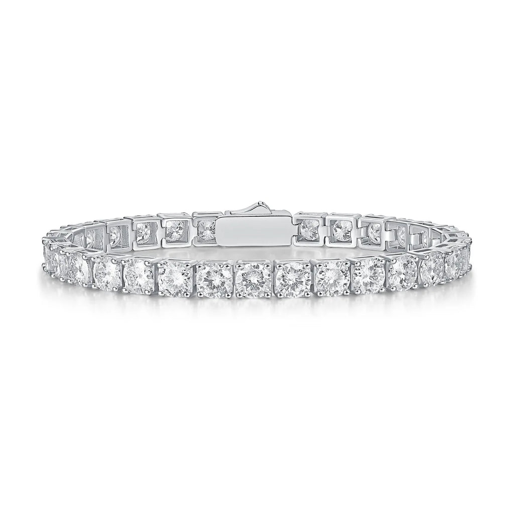 Moissanite Tennis Bracelet 3/4/5mm S925 Silver D Color VVS1 18K Gold Plated Jewelry for Men Women