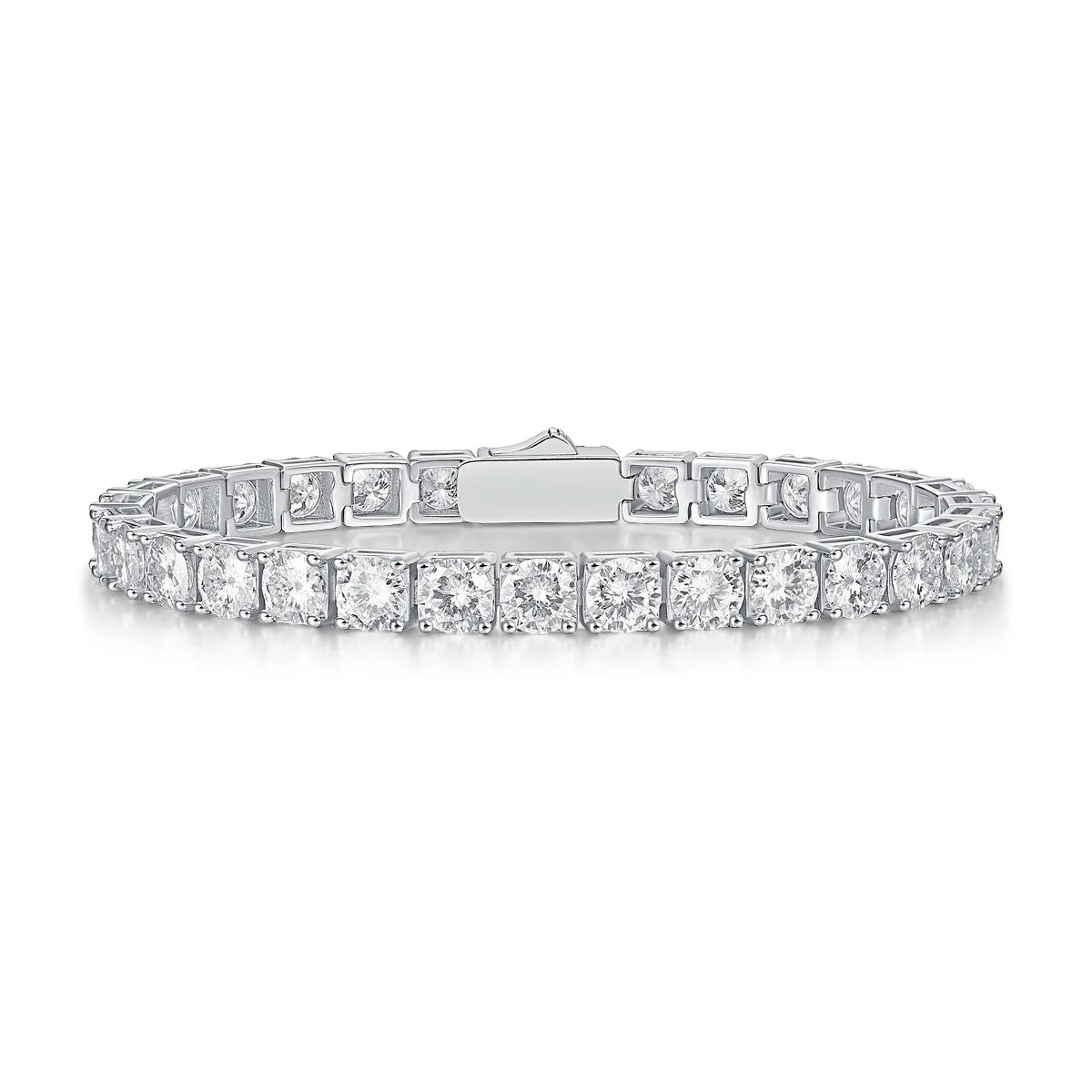 Moissanite Tennis Bracelet 3/4/5mm S925 Silver D Color VVS1 18K Gold Plated Jewelry for Men Women