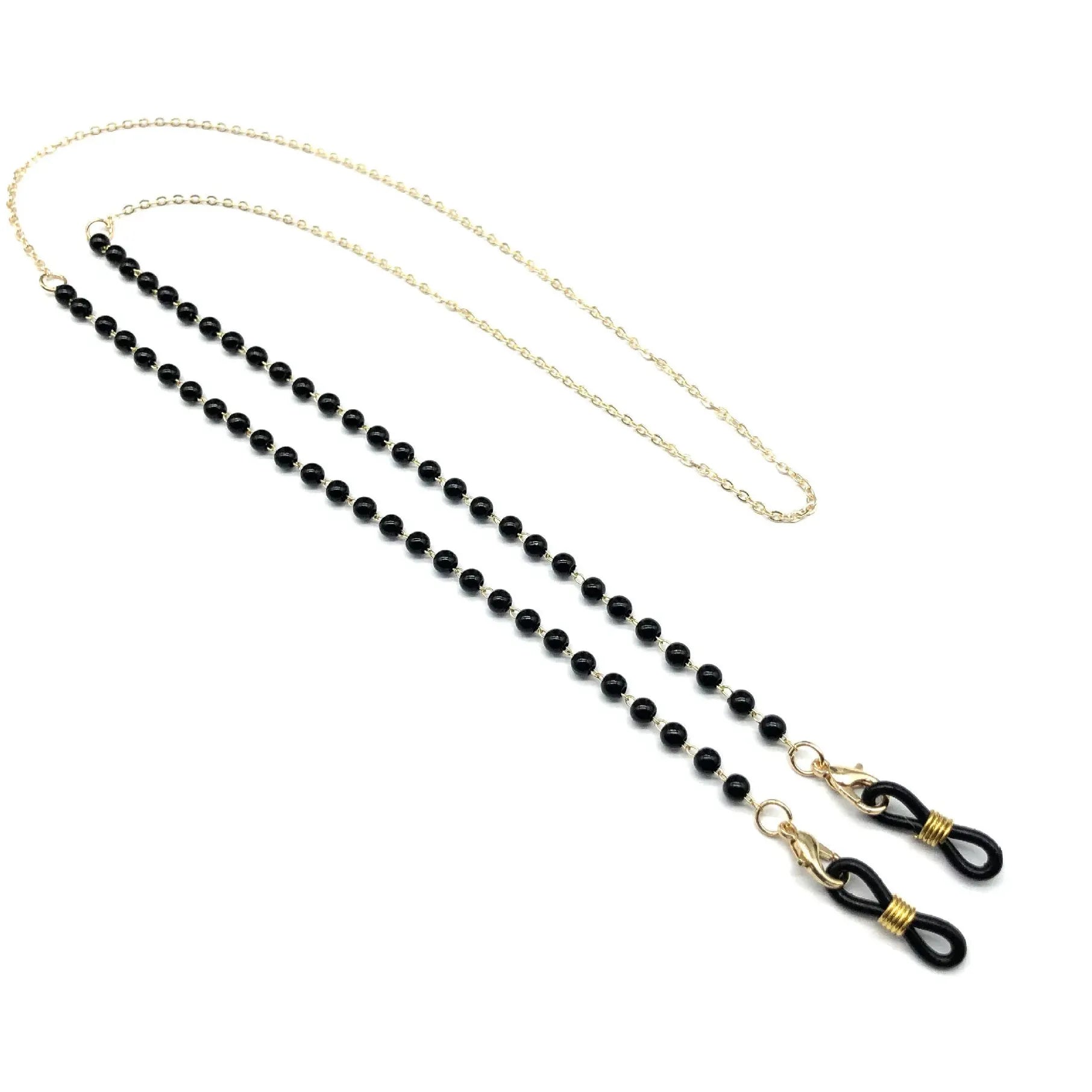 Fashion Woman Zinc Alloy Cylinder Bead Sunglasses Chain Eyeglasses Holder