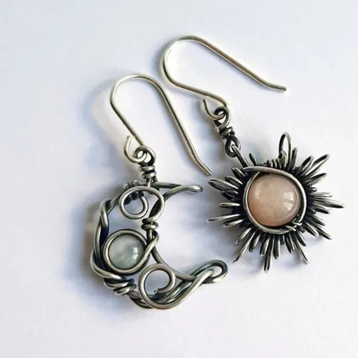 Bohemian Moon Star Dangle Earrings Women Asymmetrical Drop Jewelry Celestial