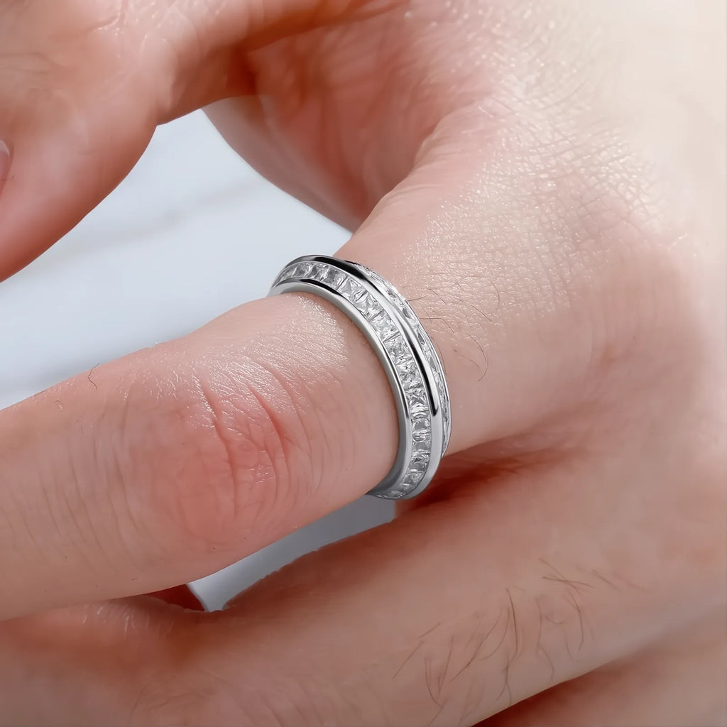 Gold Iced Out Baguette CZ Ring | Hip Hop Punk Bling Ring Unisex Jewelry