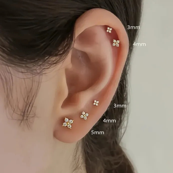 Small Geometric Copper Alloy Stud Earrings for Women Delicate Jewelry