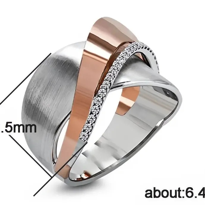 Geometric Zircon Stone Women’s Ring Brass Fashion Jewelry Party Office