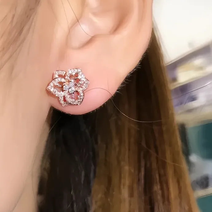 Women's Geometric Stud Earrings Silver Rose Gold Copper Alloy Gift