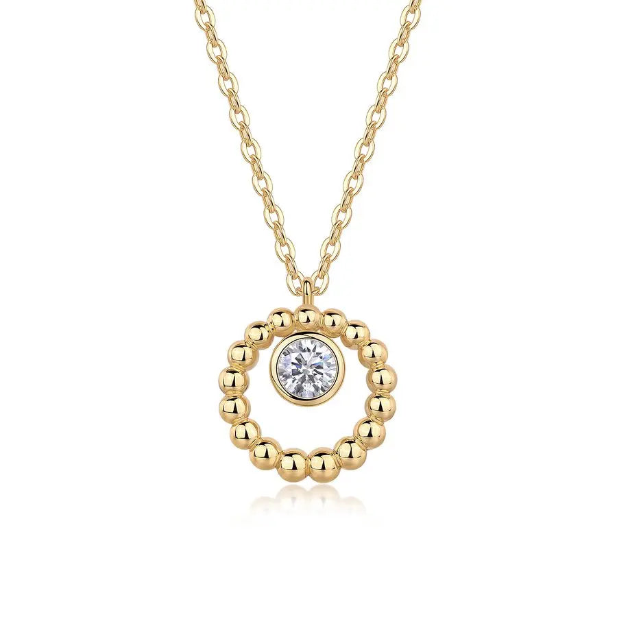 0.5ctw Moissanite Pendant Necklace 925 Sterling Silver Gold Plated Jewelry Gift