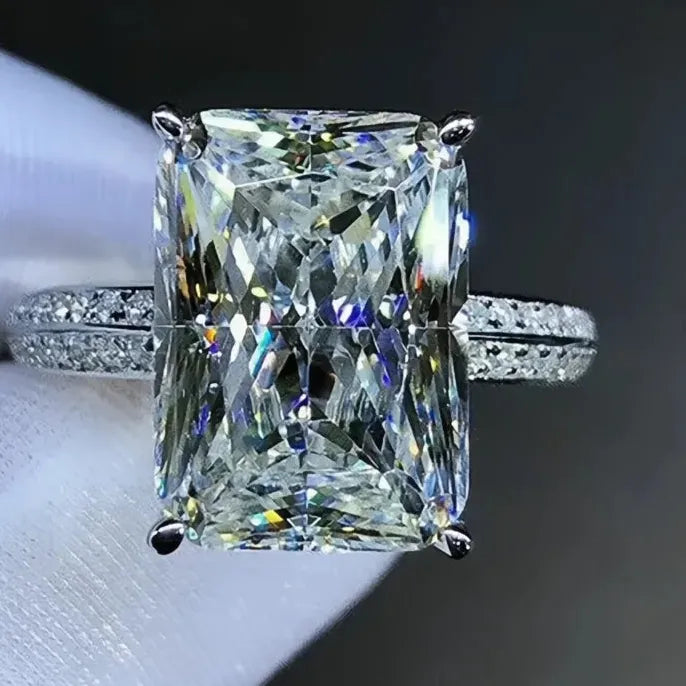 Big Square Crystal Stone Women’s Wedding Bridal Ring Luxury CZ Engagement Gift