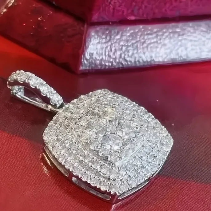 Iced Out Cubic Zirconia Copper Pendant Necklace for Women Wedding Bling