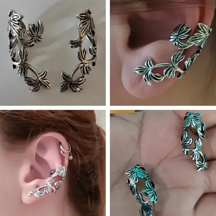 Vine Shape Copper Ear Clip for Women Vintage Stylish Daily Wear Earrings Gift