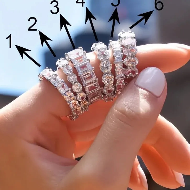 AAA Cubic Zirconia Brass Promise Rings for Women Wedding Gift 6 Styles
