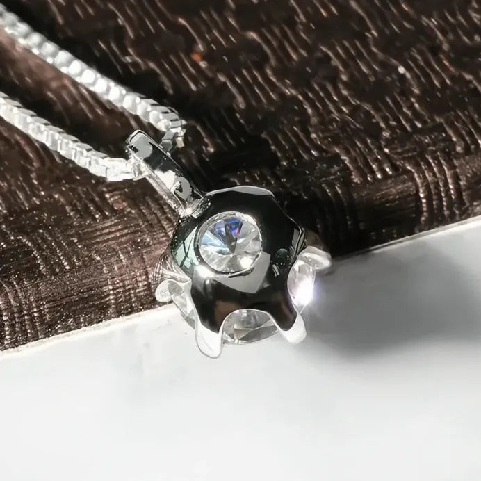 Classic Claw Cubic Zirconia Geometric Pendant Necklace for Women Bridal Jewelry