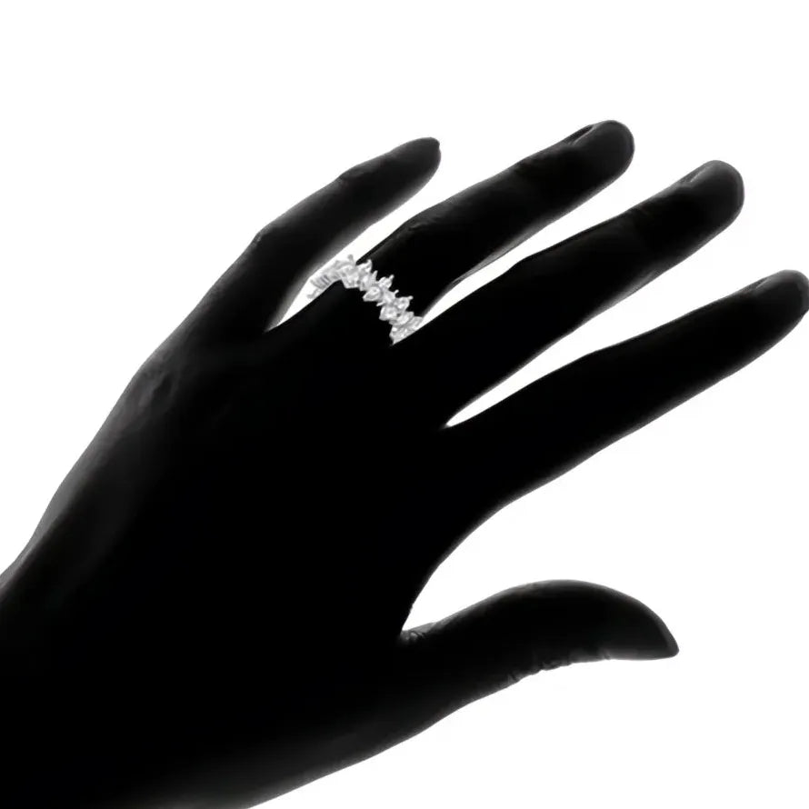 Small Round Zircon Women’s Geometric Promise Ring Brass Bridal Gift