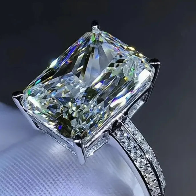 Big Square Crystal Stone Women’s Wedding Bridal Ring Luxury CZ Engagement Gift
