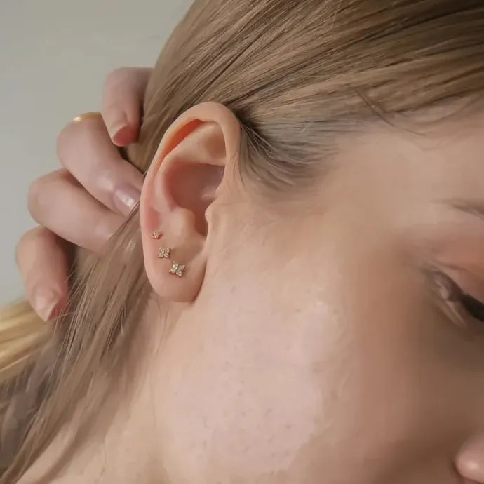 Small Geometric Copper Alloy Stud Earrings for Women Delicate Jewelry