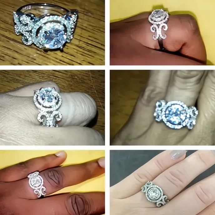 Aesthetic Design Women's Wedding Rings with Brilliant Cubic Zirconia Stone Brass Fashion Jewelry Proposal Engagement Ring