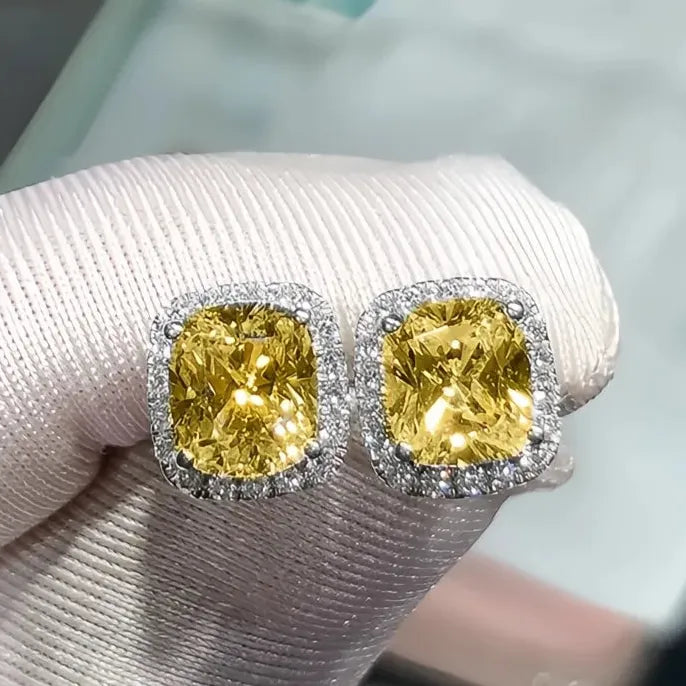 Geometric Cubic Zirconia Stud Earrings Copper Alloy Wedding Engagement Jewelry