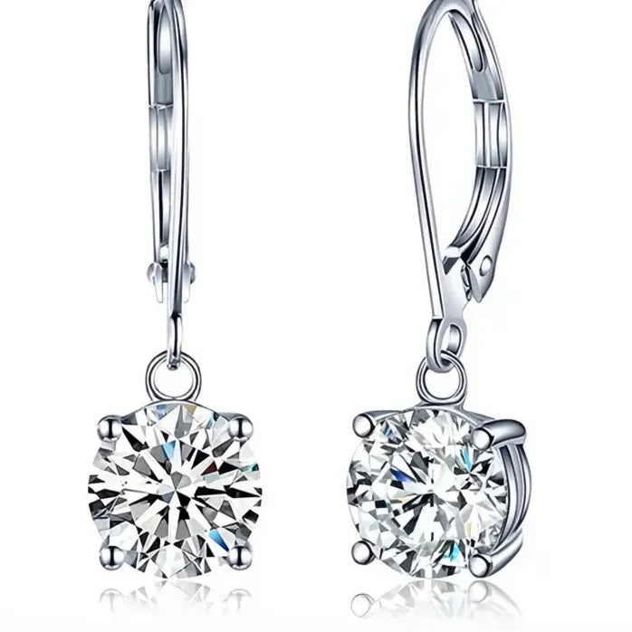 Geometric Round Cubic Zirconia Dangle Earrings for Women Copper Alloy Gift