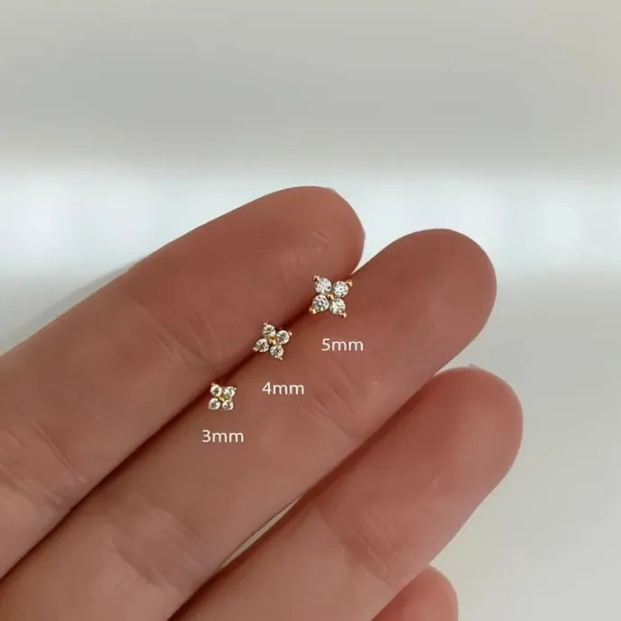 Small Geometric Copper Alloy Stud Earrings for Women Delicate Jewelry