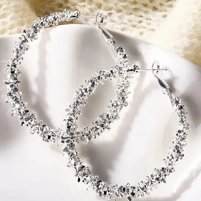 Classic Gold & Silver Zinc Alloy Hoop Earrings for Women Party Jewelry