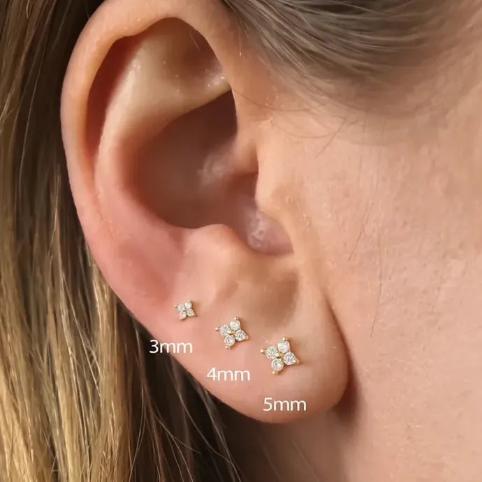Small Geometric Copper Alloy Stud Earrings for Women Delicate Jewelry