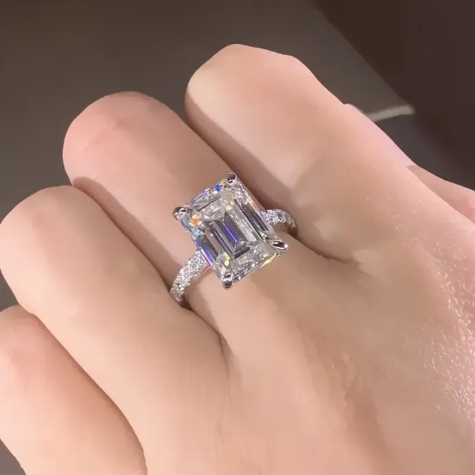 Elegant Luxury Square Cubic Zirconia Crystal Wedding Bands for Women