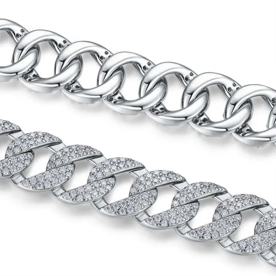 Hip Hop S925 Sterling Silver Moissanite Tennis Bracelet 18K Gold VVS1 Diamond Jewelry