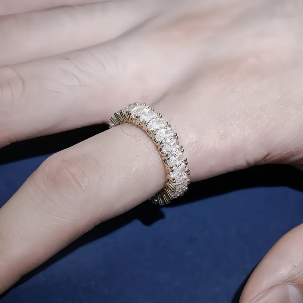 White Gold Plated Iced Out Ring Set | Micro Pave AAA CZ Hip Hop Ring for Men
