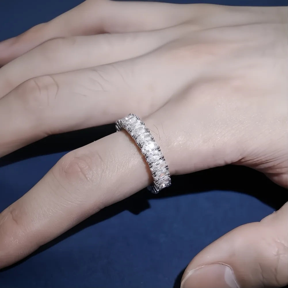 White Gold Plated Iced Out Ring Set | Micro Pave AAA CZ Hip Hop Ring for Men