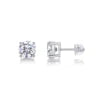 Classic Round Moissanite Stud Earrings 18K Gold Plated S925 Silver Claw GRA Certified Jewelry