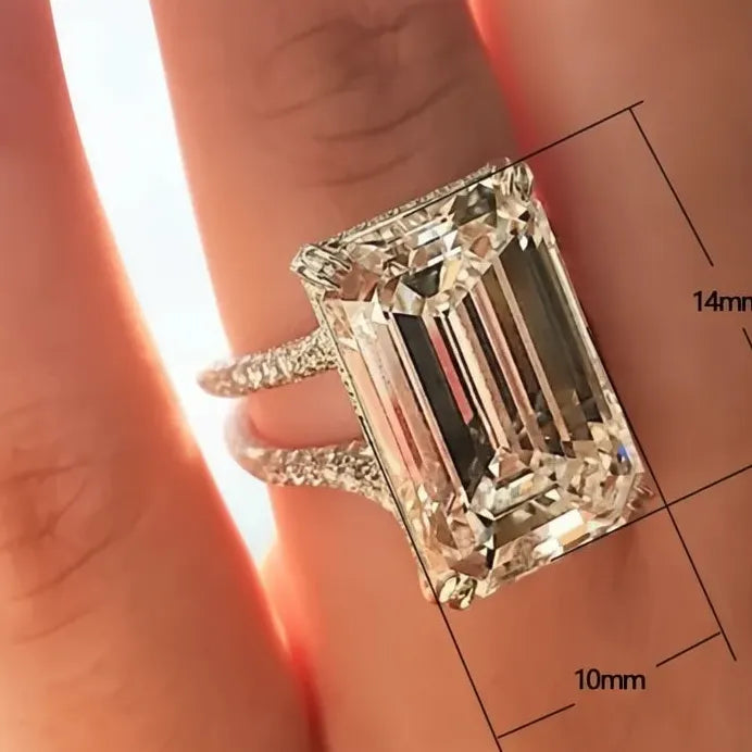 Elegant Luxury Geometric Cubic Zirconia Wedding Ring for Women