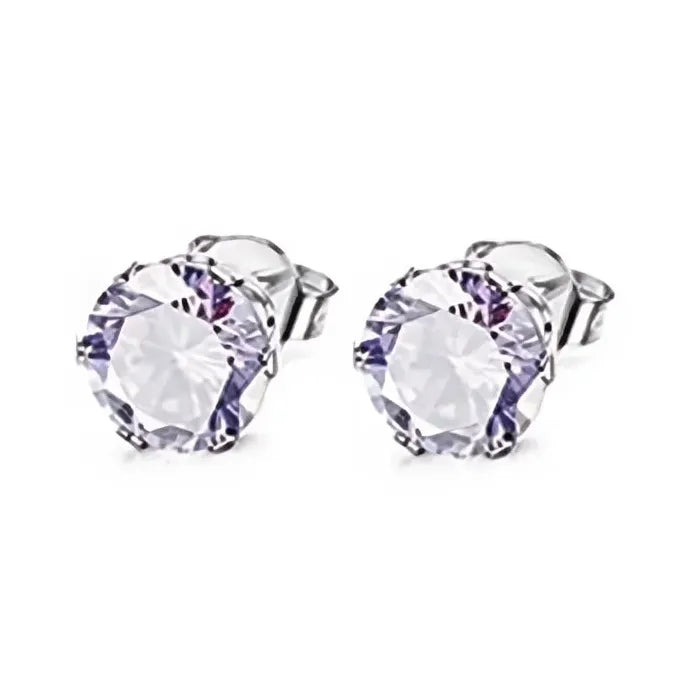Geometric Cubic Zirconia Stud Earrings for Women, 12 Colors, Daily Wear