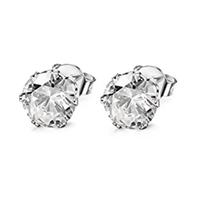 Geometric Cubic Zirconia Stud Earrings for Women, 12 Colors, Daily Wear