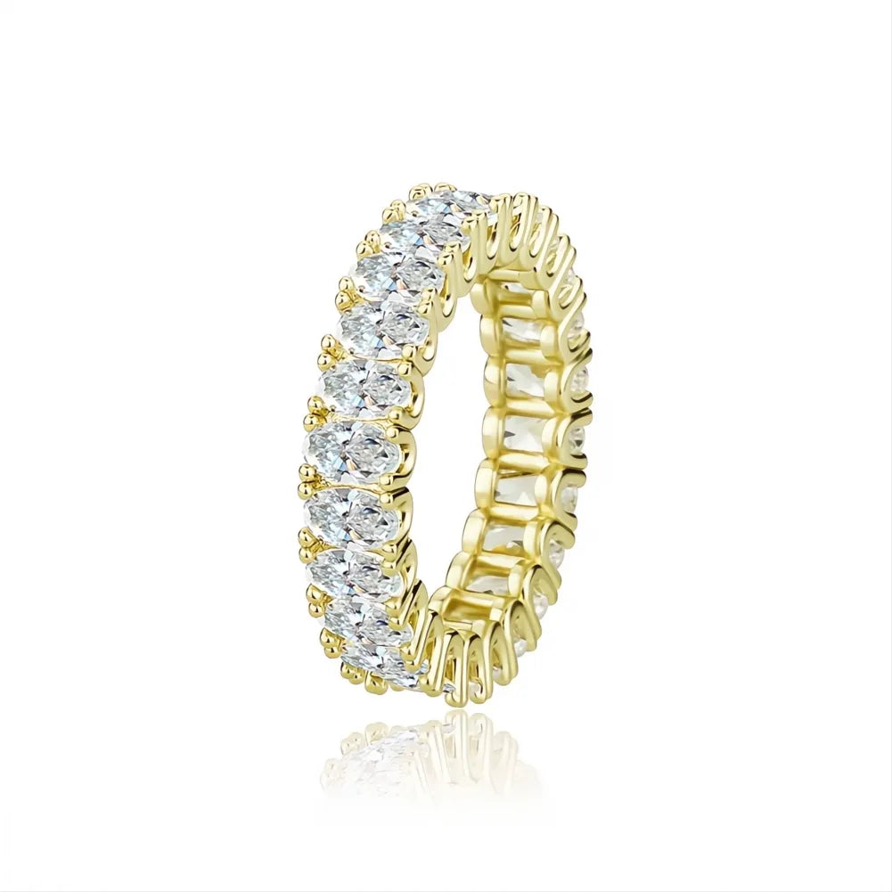 White Gold Plated Iced Out Ring Set | Micro Pave AAA CZ Hip Hop Ring for Men